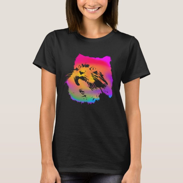 Persian Cat Cute Rainbow Cats Graphic Kitten T-Shirt (Front)