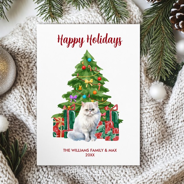 Persian Cat Family Christmas Holiday Card (Creator Uploaded)