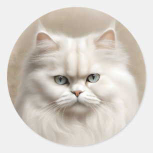 Persian Cat Feline Elegant Classic Round Sticker
