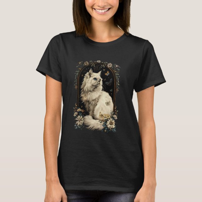 Persian Cat Flower T-Shirt (Front)