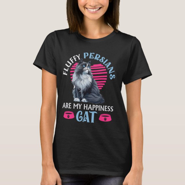 Persian Cat FLUFFY PERSIANS ARE MY HAPPINESS Vinta T-Shirt (Front)
