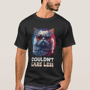 Persian Cat Funny COULDN'T CARE LESS Cool Vintage T-Shirt