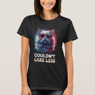 Persian Cat Funny COULDN'T CARE LESS Cool Vintage T-Shirt