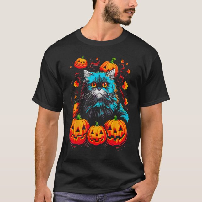 Persian Cat Halloween T-Shirt (Front)