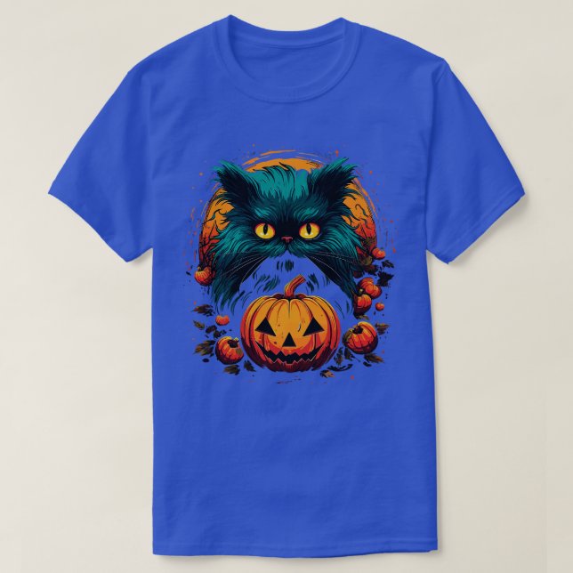 Persian Cat Halloween T-Shirt (Design Front)
