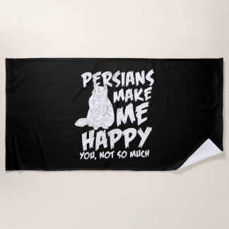 Persian Cat Happiness Beach Towel