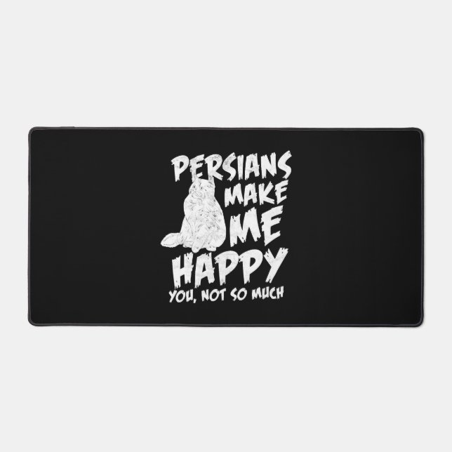 Persian Cat Happiness Desk Mat (Front)