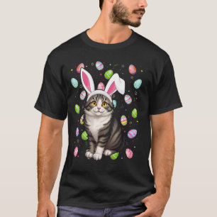Persian Cat Happy Easter Egg Hunt Bunny Ear Cat Ea T-Shirt