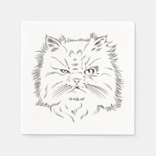 Persian cat head napkin