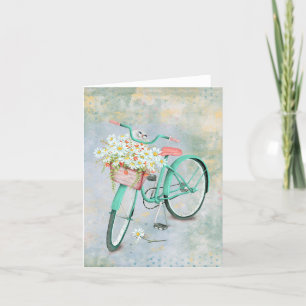 Persian cat in daisy basket card