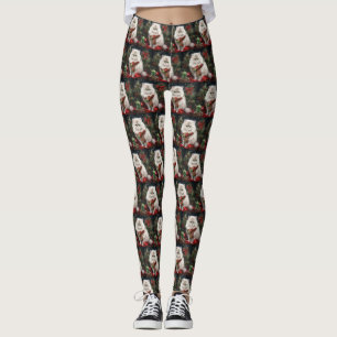 Persian Cat in Snow Christmas Leggings