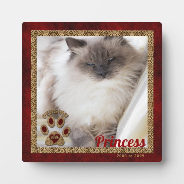 Persian Cat Memorial Photo Plaque (Front)