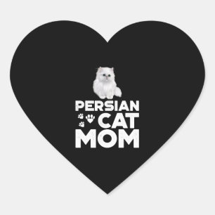 Persian Cat Mum Shirt I Female Cat Owner Persian K Heart Sticker