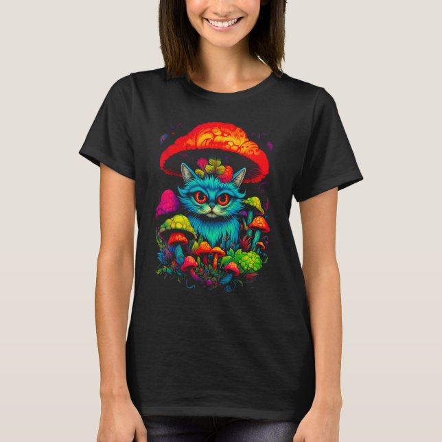 Persian Cat Mushroom T-Shirt (Front)