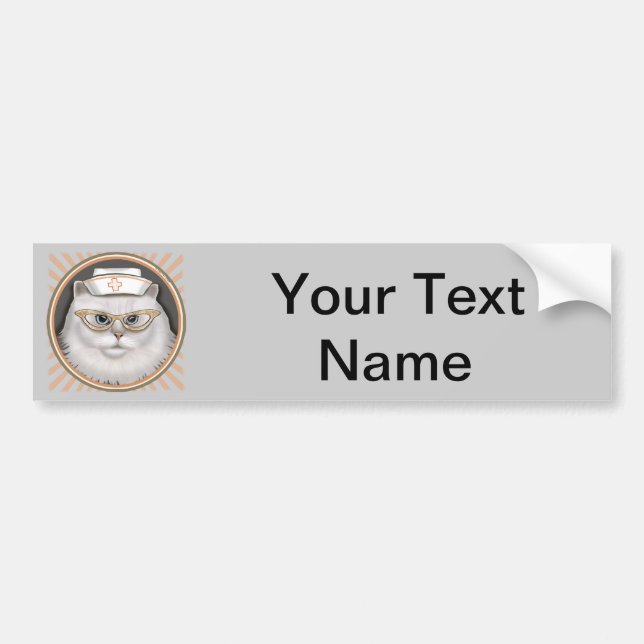 Persian cat nurse  bumper sticker (Front)