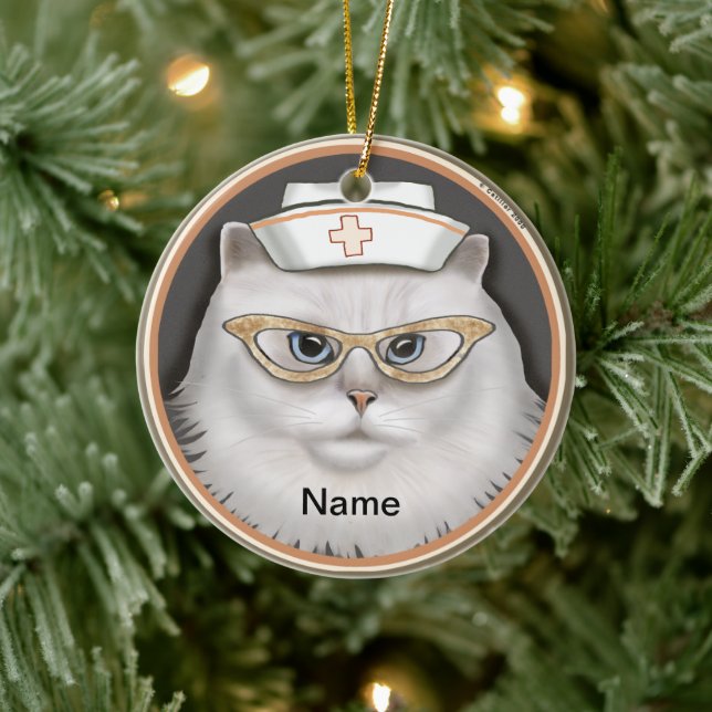 Persian cat nurse  ceramic tree decoration (Tree)