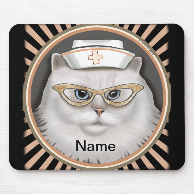 Persian cat nurse  mouse mat (Front)