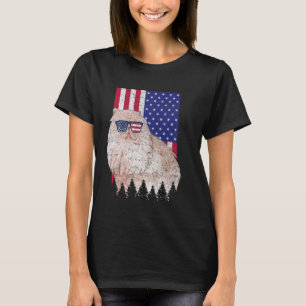 Persian Cat Patriotic USA American Flag T-Shirt