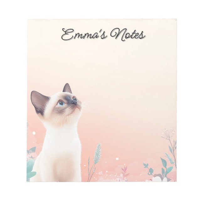 Persian Cat Personalised Notepad (Front)