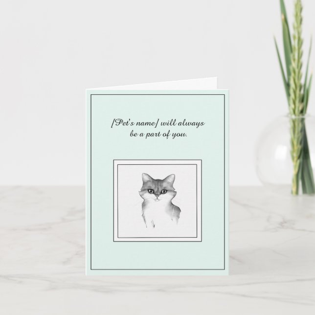 Persian Cat Pet Sympathy Folded Greeting Card (Front)