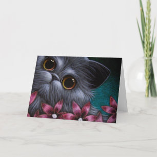PERSIAN CAT - PINK FLOWERS CUSTOMIZE Card