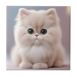 Persian Cat Playful Kitten Tile