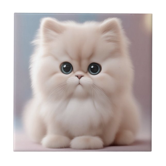Persian Cat Playful Kitten Tile (Front)