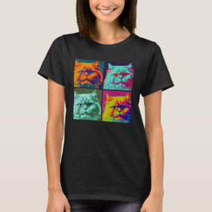Persian Cat Pop Illustration Colorful Animal Men   T-Shirt