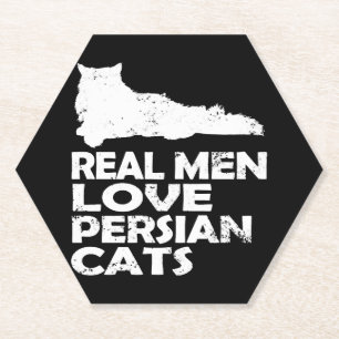 Persian cat - real men love persian cats paper coaster