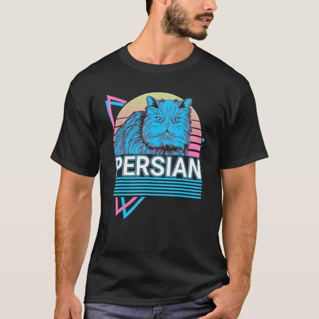 Persian Cat Retro T-Shirt (Front)