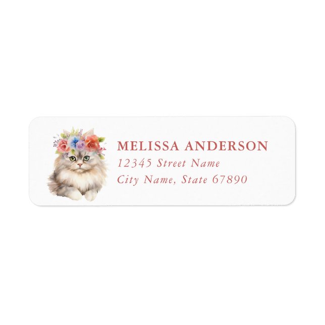 Persian Cat Return Address Labels (Front)