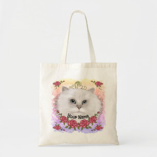 Persian Cat Roses Tote Bag