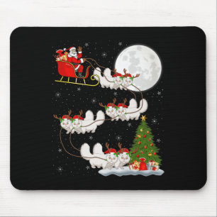 Persian Cat Santa Sleigh Flying Funny Magical Chri Mouse Mat