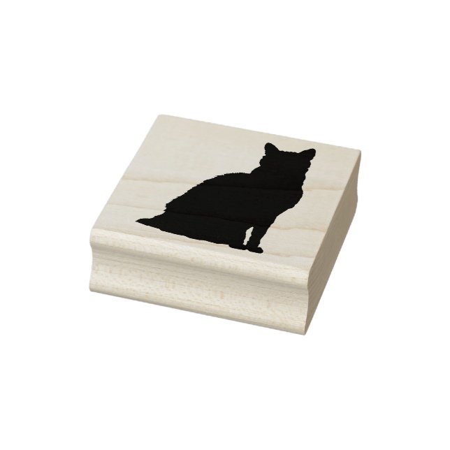 Persian cat silhouette art stamp (Stamp)
