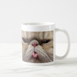 Persian Cat Sticking Tongue Out Coffee Mug