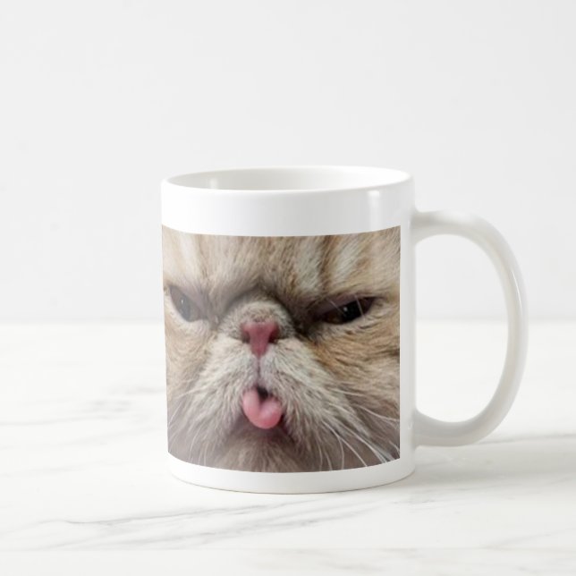 Persian Cat Sticking Tongue Out Coffee Mug (Right)