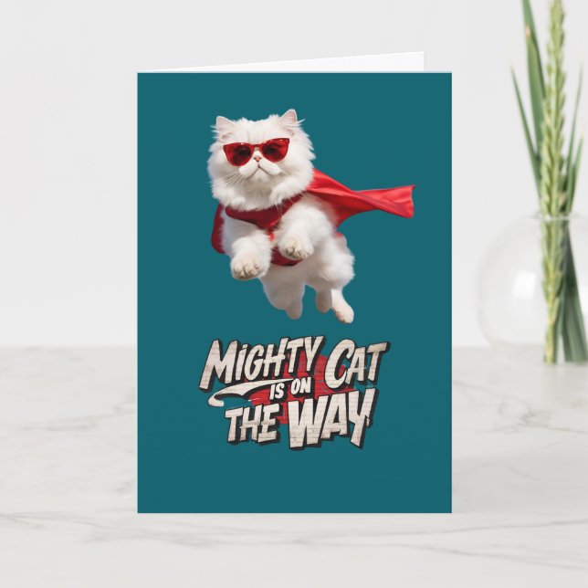 Persian Cat Superhero Card (Front)
