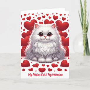 Persian Cat Valentine Purr  Holiday Card