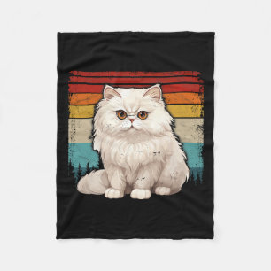 Persian Cat Vintage Distressed Retro Style Cool Pe Fleece Blanket