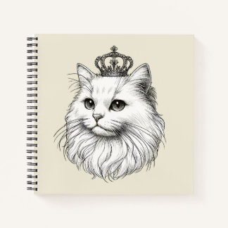 Persian Cat Wearing a Crown Notebook