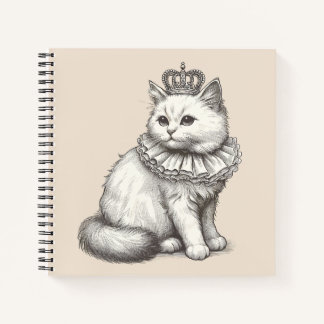 Persian Cat Wearing Crown Royal Notebook