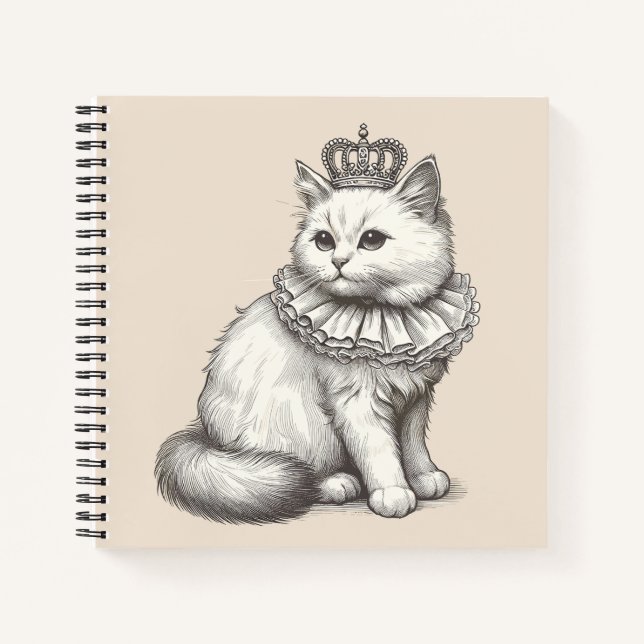Persian Cat Wearing Crown Royal  Notebook (Front)