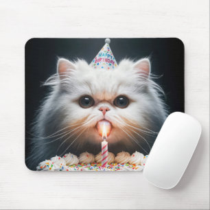Persian Cat With a Birthday Cake Mouse Mat