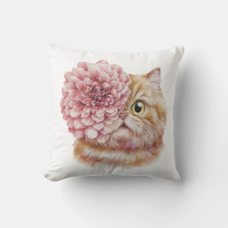 Persian Cat with Flower Eye Cushion