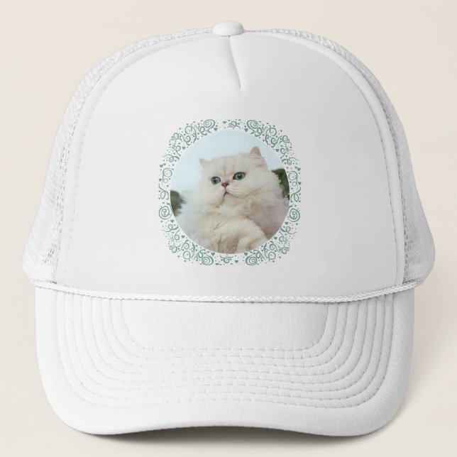 Persian Cat with Jade Eyes Trucker Hat (Front)