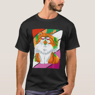 Persian Cat With Pride Lesbian Flag LGBTQ Proud Al T-Shirt