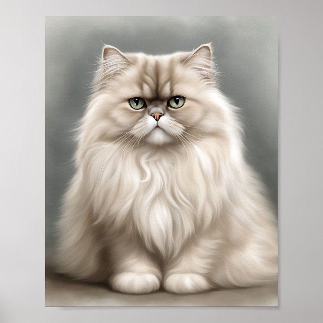 Persian Cat's Beauty Portrait Poster (Front)