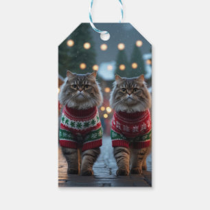 Persian Cats Christmas Snow Holiday Gift Tags