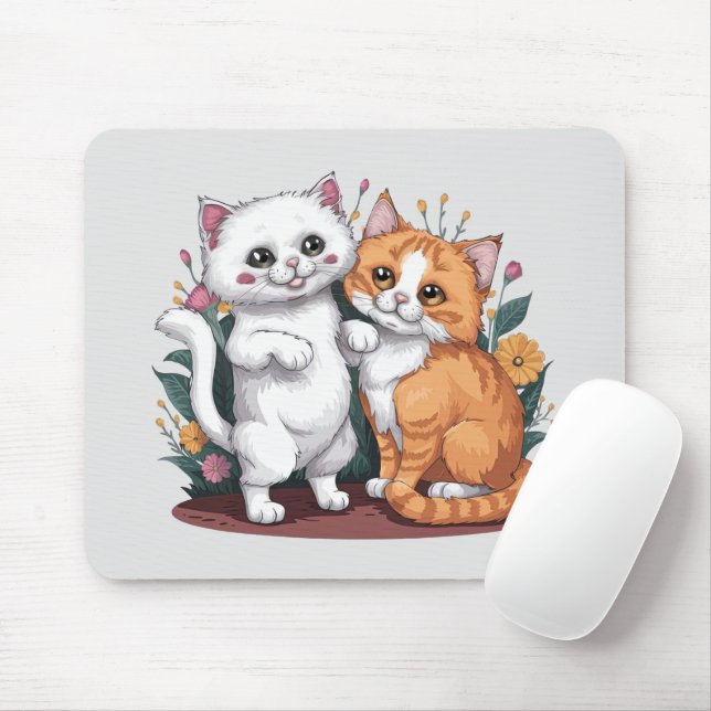 Persian Cats Mouse Mat (With Mouse)