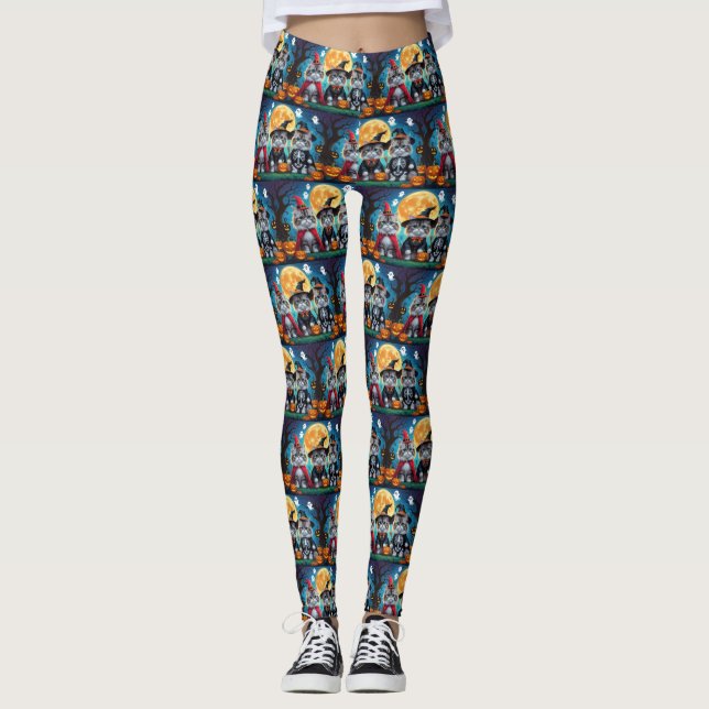Persian Cats Pumpkin Halloween Funny Leggings (Front)